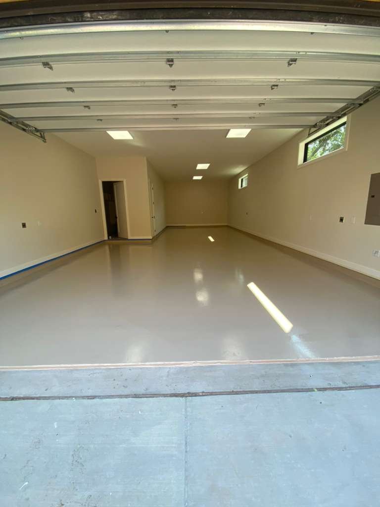 Garage floor epoxy beige finish