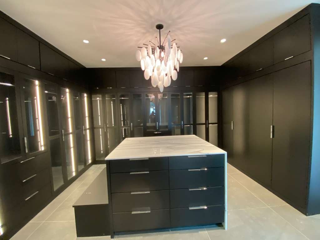 Dark luxury kitchen island