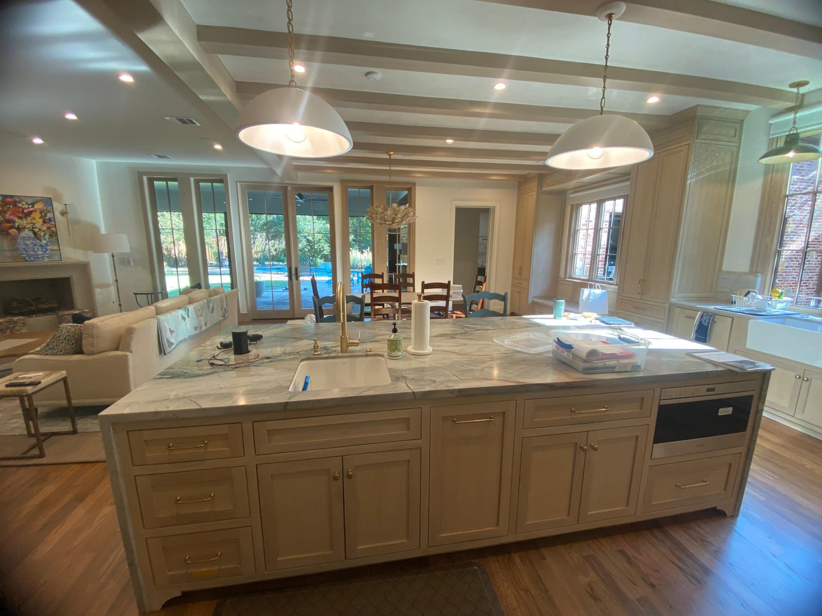 Large island open concept kitchen